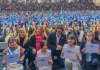 San Fernando. Momento Emotivo: Juan Andreotti tomó la Promesa de lealtad a la Bandera a los alumnos de 4to grado